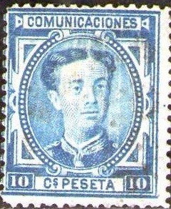 ESPAÑA 1876 175 Sello Alfonso XII 10c Usado Espana Spain Espagne Spagna 