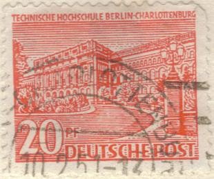ALEMANIA 1949 Freimarken: Berliner Bauten - Technische Hochschule 20