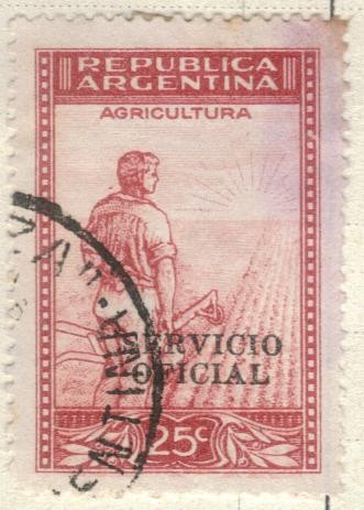 ARGENTINA 1935 (376) Emision definitiva. Proceres y Riquezas Nacionales I : Labrador 25c 