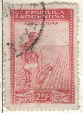 ARGENTINA 1935 (376) Emision definitiva. Proceres y Riquezas Nacionales I - Labrador 25c 3