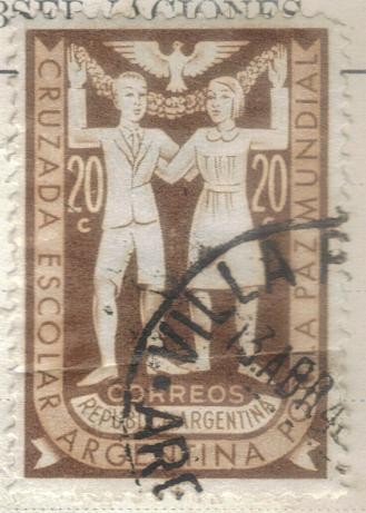 ARGENTINA 1947 (492) Cruzada Escolar Argentina por la Paz Mundial 20c