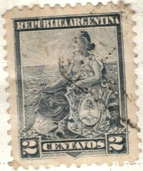 ARGENTINA 1899 (MT112) Libertad con escudo 2c 2