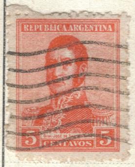 ARGENTINA 1917 (MT217) San Martin 5c 3