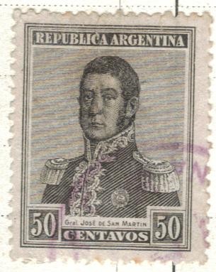 ARGENTINA 1917 (MT223) San Martin 50c