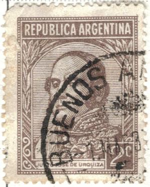 ARGENTINA 1935 (MT365) Emision definitiva. Proceres y riquezas Nacionales I - Urquiza 2c