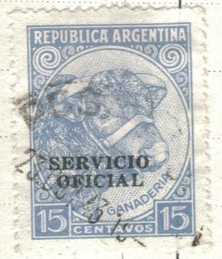ARGENTINA 1935 (MT375) Emision definitiva. Proceres y riquezas Nacionales I - Toro 15c