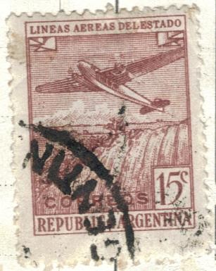 ARGENTINA 1946 (MT467)Lineas Aereas del Estado 15c