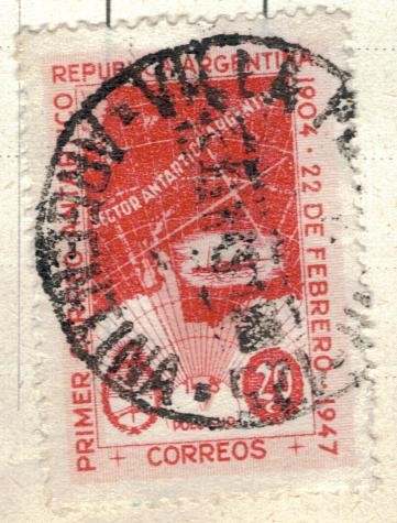 ARGENTINA 1947 (MT486) 40 Aniversario del Primer Correo Antartico 20c