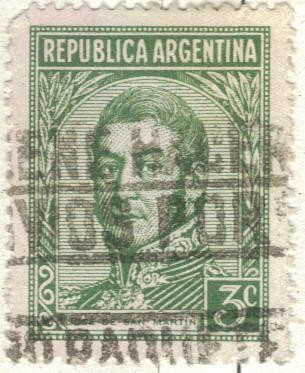 ARGENTINA 1935 (MT366) Emision definitiva. Proceres y Riquezas Nacionales I - San Martin 3c 2