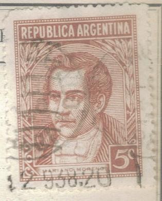 ARGENTINA 1935 (MT368) Emision definitiva. Proceres y Riquezas Nacionales I - Mariano Moreno 5c 4