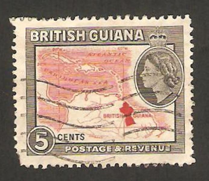 Guyana británica - mapa de la colonia 