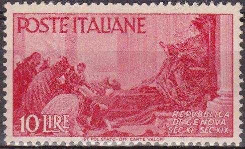 Italia 1946 Scott 484 Sello ** Venice de Paolo Veronese Republica de Genova Siglo XI-XIX 