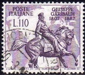 Italia 1957 Scott 734 Sello Aniversario Giuseppe Garibaldi Usado 