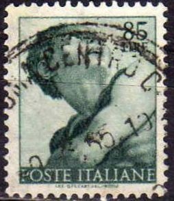 Italia 1961 Scott 824 Sello Dibujos Capilla Sixtina de Michelangelo Jonas usado 