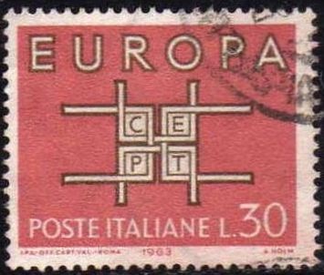 Italia 1963 Scott 880 Sello Serie Europa usado