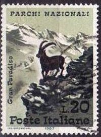 Italia 1967 Scott 953 Sello Parques Nacionales Gran Paradiso Cabra usado