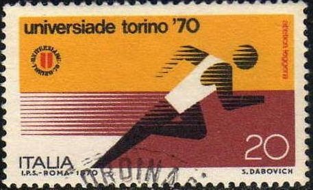 Italia 1970 Scott 1016 Sello Universiada Torino Atletismo Usado