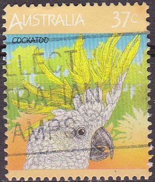 AUSTRALIA 1987 Scott 1035B Sello Animales, Aves Papagallos Cockatoo Usado Michel 1042 