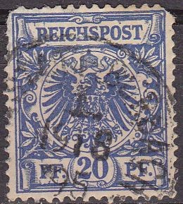 Deutsches Reich 1900 Scott 49 Sello Aguila Alemana 20 Pf usado Alemania 
