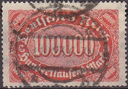 Deutsches Reich 1922 Scott 209 Sello Serie Basica Numeros 100000 usado Alemania Michel257