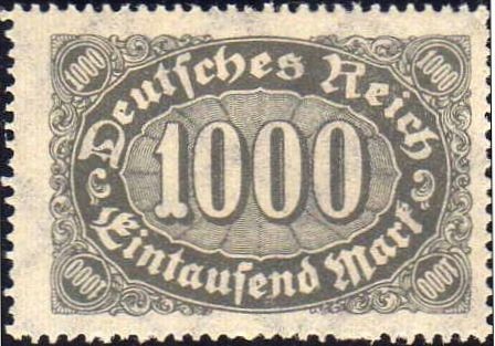 Deutsches Reich 1922 Scott 204 Sello Nuevo * Cifras 1000 Alemania Germany 