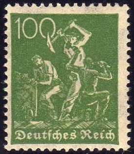 Deutsches Reich 1922 Scott 146 Sello Nuevo **  Iron Workers 100 Alemania Germany 