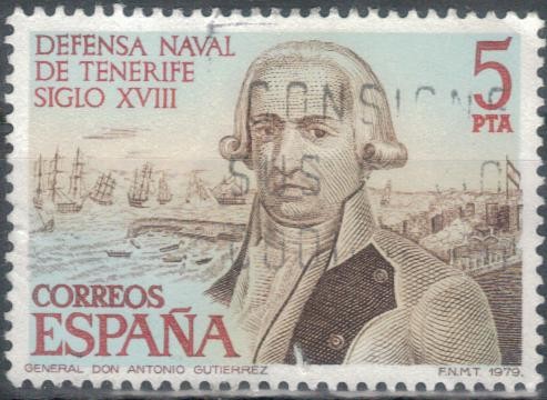 ESPAÑA 1979 (E2536) Defensa Naval de Tenerife Siglo XVIII - Antonio Gutierrez (1729-1799) 5p