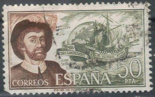 ESPAÑA 1976 (E2310) Personajes espanoles Juan Sebastian Elcano 50p 3 INTERCAMBIO