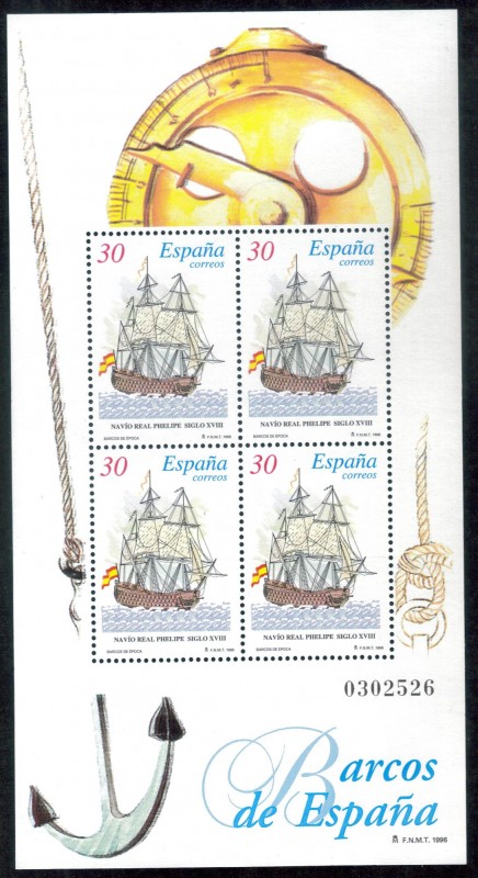 ESPANA 1996 (E3415) H BARCOS DE EPOCA 30p 1