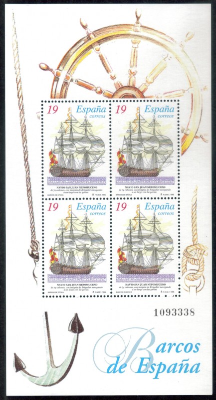 ESPANA 1995 (E3352) H BARCOS DE EPOCA 19p 1