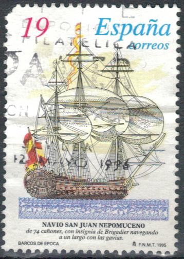 ESPANA 1995 (E3350) BARCOS DE EPOCA Navio San Juan Nepomuceno 19p 1