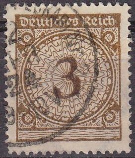 Deutsches Reich 1923 Scott 323 Sello Serie Basica Numeros 3 usado Alemania