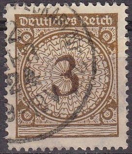 Deutsches Reich 1923 Scott 323 Sello Serie Basica Numeros 3 usado Alemania