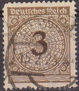 Deutsches Reich 1923 Scott 323 Sello Serie Basica Numeros 3 usado Alemania