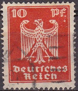 Deutsches Reich 1924 Scott 332 Sello Aguila 10 usado Michel357 Alemania Allemagne Germany Deutschlan