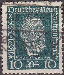 Deutsches Reich 1924 Scott 340 Sello Heinrich Von Stephan 10 usado Michel368 Alemania Allemagne Germ