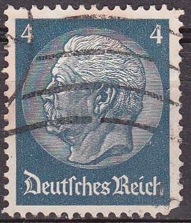Deutsches Reich 1933 Scott 417 Sello 85 Cumpleaños de Von Hindenburg 4 Usado Michel514 Alemania