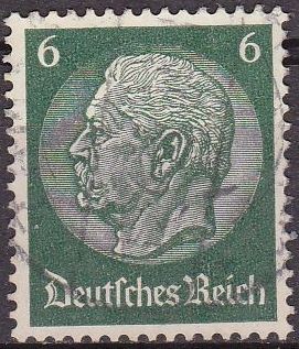 Deutsches Reich 1933 Scott 419 Sello 85 Cumpleaños de Von Hindenburg 6 Usado Michel516 Alemania Alle