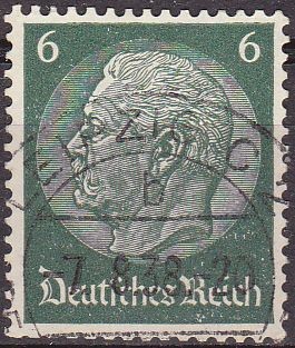 Deutsches Reich 1933 Scott 419 Sello 85 Cumpleaños de Von Hindenburg 6 Usado Michel516 Alemania Alle