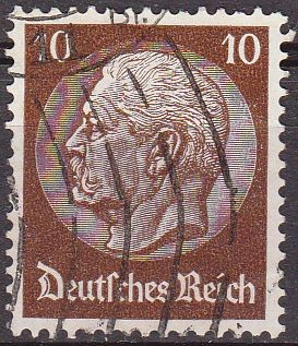 Deutsches Reich 1933 Scott 421 Sello 85 Cumpleaños de Von Hindenburg 10 Usado Michel518 Alemania