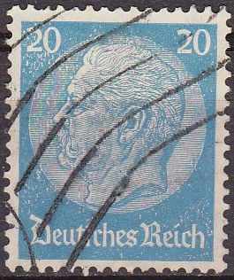 Deutsches Reich 1933 Scott 424 Sello 85 Cumpleaños de Von Hindenburg 20 Usado Michel521 Alemania 