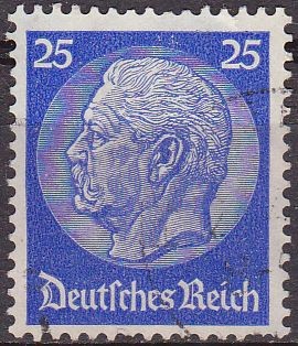 Deutsches Reich 1933 Scott 425 Sello 85 Cumpleaños de Von Hindenburg 25 Usado Michel522 Alemania