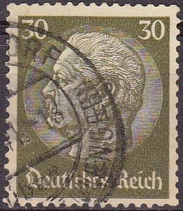 Deutsches Reich 1933 Scott 426 Sello 85 Cumpleaños de Von Hindenburg 30 Usado Michel523 Alemania