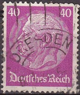 Deutsches Reich 1933 Scott 427 Sello 85 Cumpleaños de Von Hindenburg 40 Usado Michel524 Alemania