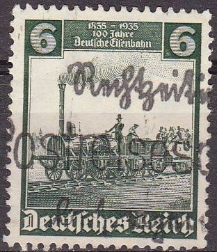 Deutsches Reich 1935 Scott 456 Sello º Centenario Tren Aguila 6 Alemania Allemagne Duitsland Germani