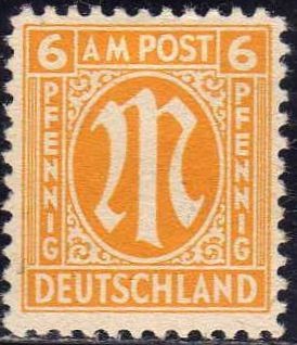 Deutsches Reich 1945 Scott 3N5 Sello ** Allied Military Government Issue A.M. Post 6
