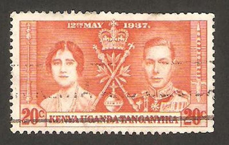 Kenya Uganda Tanganika  - coronación de george VI