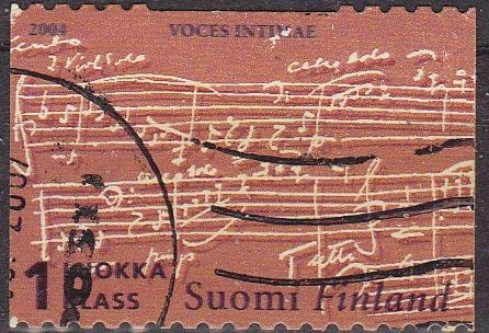 FINLANDIA 2004 Scott 1205c Sello Jean Sibelius Compositor Voces Intimas usado Michel 1682 Suomi Finl