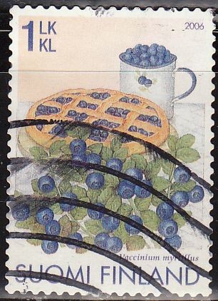 FINLANDIA 2006 Sello Serie Frutas Arandanos Usado Suomi Finland