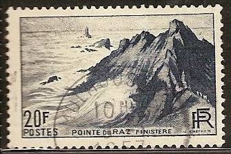 FRANCIA 1946 Scott 571 Sello Puente du Raz Finisterre usado